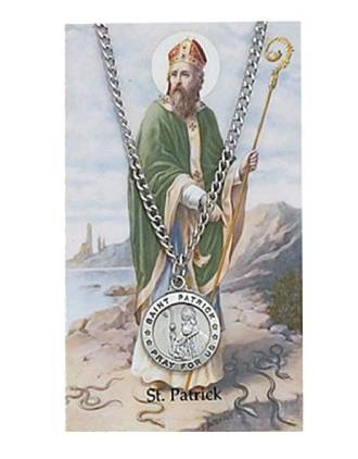 Saint Patrick Pewter Medal Prayer Card