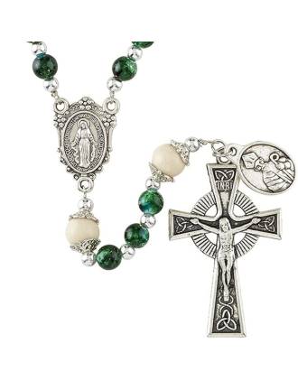 St Patrick Irish Marbled Rosary Beads