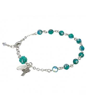 Emerald Austrian Crystal Celtic Rosary Bracelet