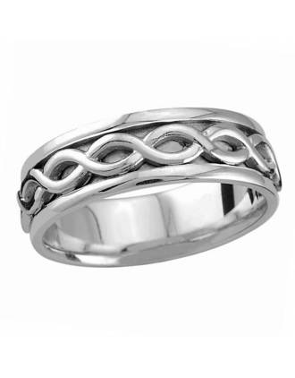 Oxidized Celtic Knot Ring Sterling Silver | Oxidized Celtic Knot Wedding Ring