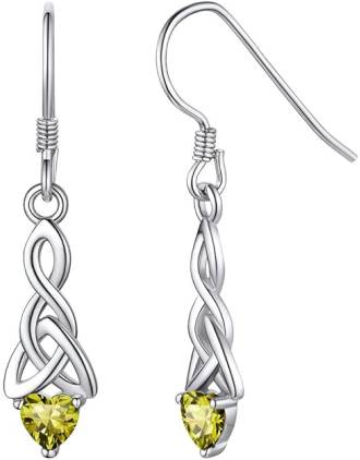 Celtic Knot Peridot Hook Earrings