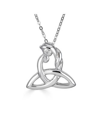 Celtic Mothers Knot Necklace White Gold 14k