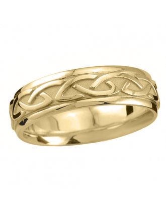 Embossed Celtic Knot Wedding Ring 10K Gold
