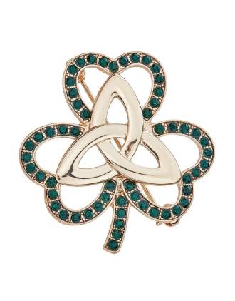 Emerald Green Shamrock Brooch
