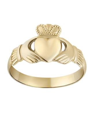 10k Yellow Gold Mens Claddagh Ring