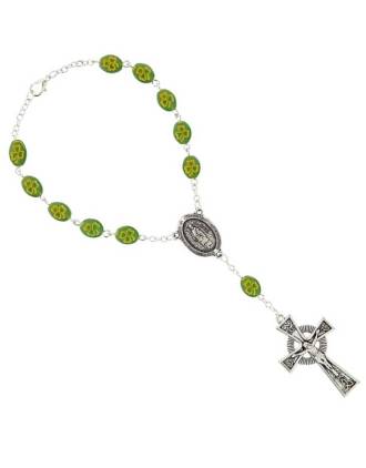 Irish Shamrock Auto Rosary Beads