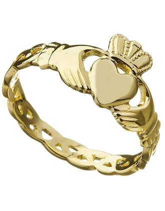 Ladies 10K Gold Claddagh Celtic Knot Ring