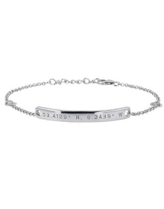Irish Latitude Longitude Bar Bracelet