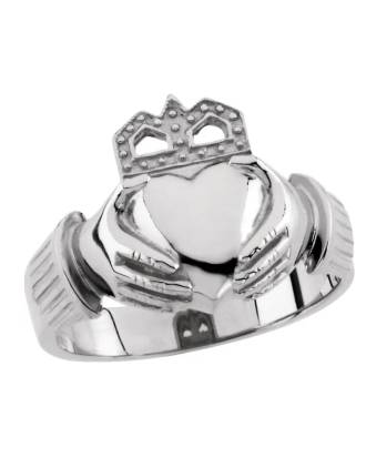 Bold Sterling Silver Men's Claddagh Ring
