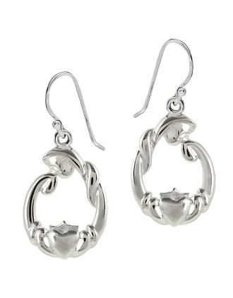 Mothers Claddagh Earrings Sterling Silver