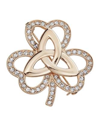 Gold Shamrock Brooch