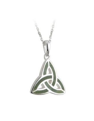 Sterling Silver Connemara Marble Trinity Knot Pendant
