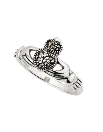 Sterling Silver Marcasite Claddagh Ring