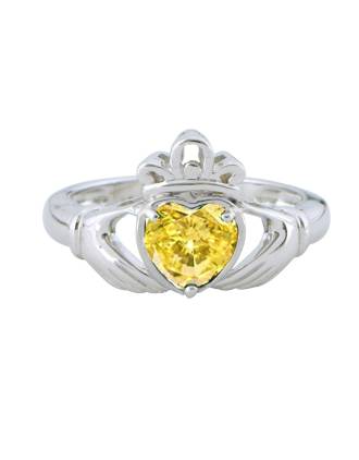 November Birthstone Claddagh Ring