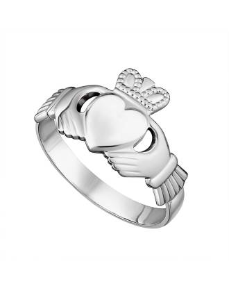 Unisex Traditional Sterling Silver Claddagh Ring from Ireland