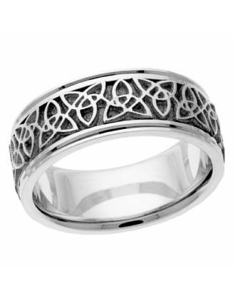 10K White Gold Antique Trinity Knot Band