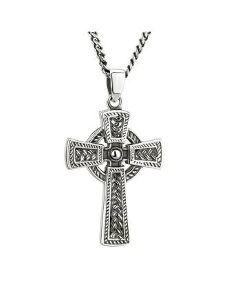 Men's Sterling Silver Heavy Oxidized Celtic Cross