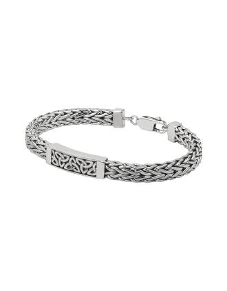 Sterling Silver Men's Heavy Celtic Knot Bracelet
