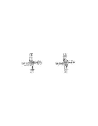 Tiny Silver St. Brigid's Cross Stud Earrings