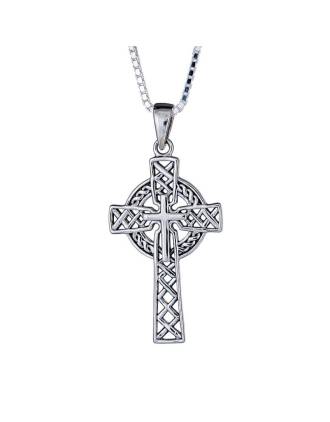 Oxidized Woven Celtic Cross