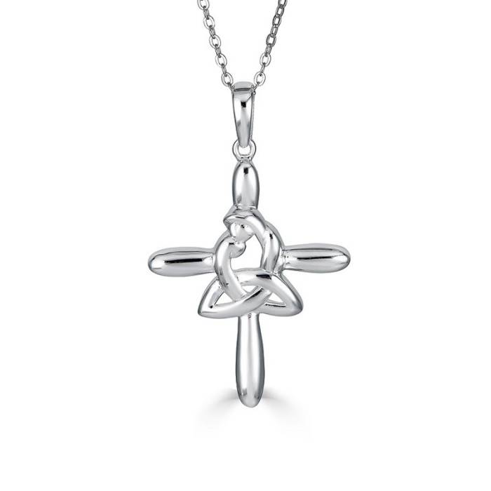 Celtic Mothers Knot Cross Necklace | Irish Jewelry for Mom