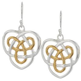 Celtic Sisters Knot Earrings Gold Over Sterling Silver by The Irish Jewelry Company