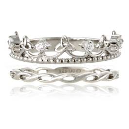 Celtic Tiara Stackable Ring Sterling Silver CZ by The Irish Jewelry Company